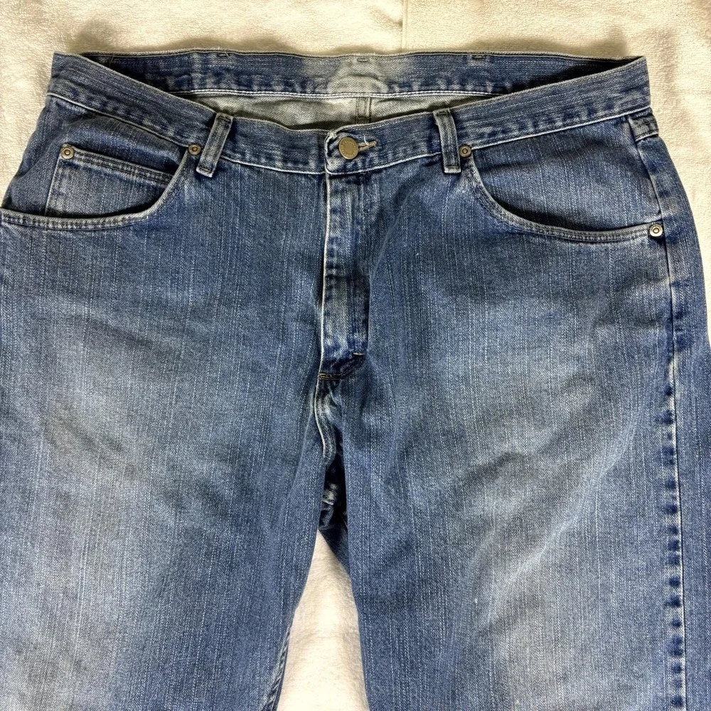 Wrangler Jeans Co Denim Pants Mens 36x29 Blue Straight Leg Workwear Casual